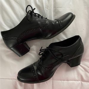 Black Oxford Kitten Heels